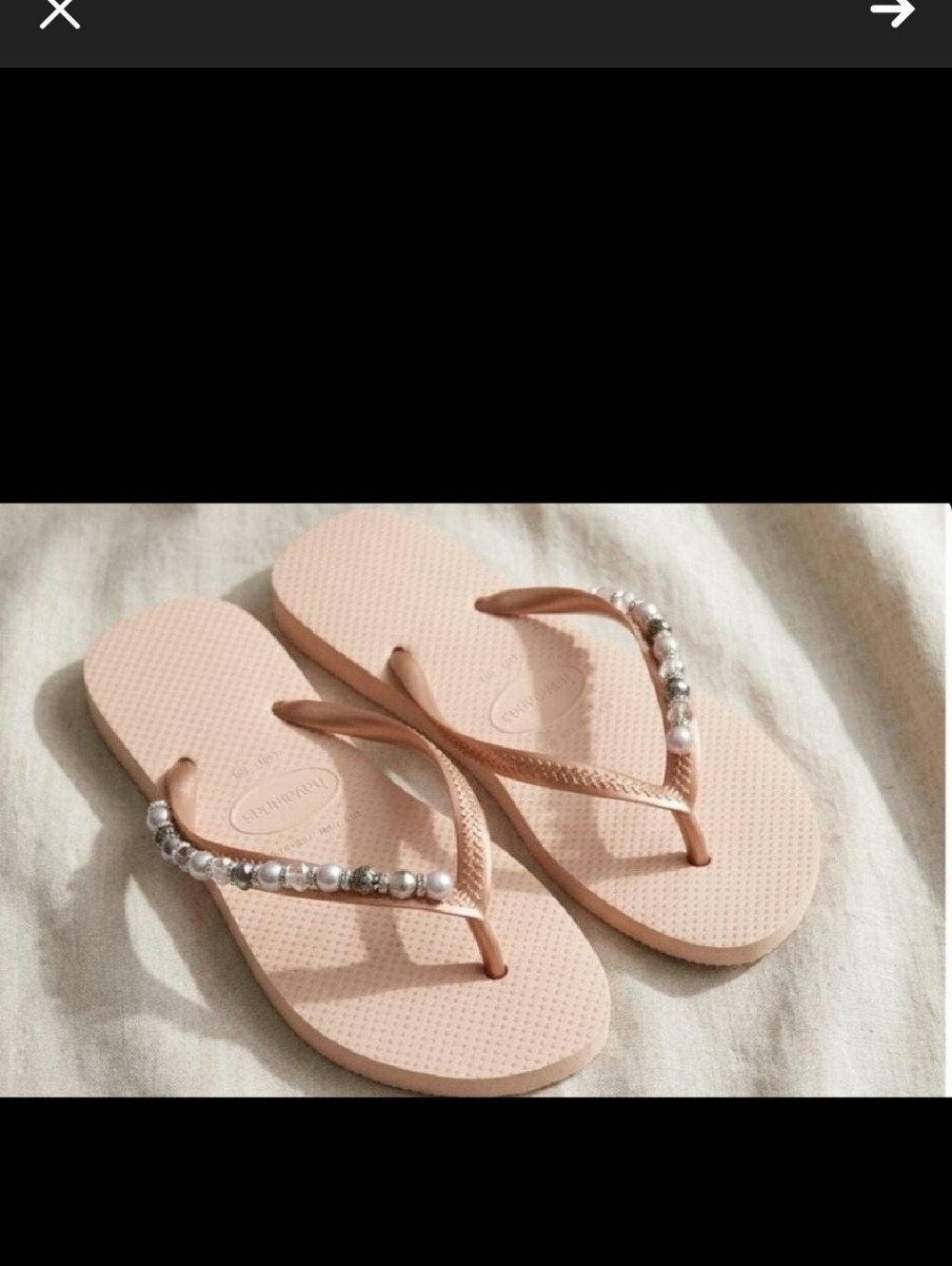 Havaianas Pearl, Pink and Silver Embellished Sandals